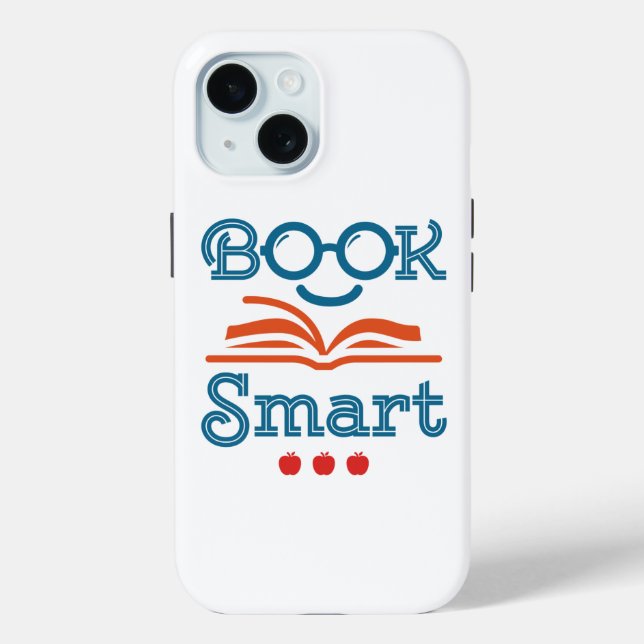 Book Smart Funny Reading Lover Bookworm Case-Mate iPhone Case (Back)