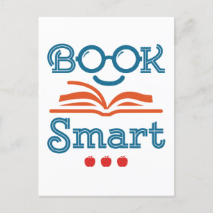 Book Smart Funny Reading Lover Bookworm Postcard