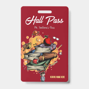 Book Smart Hall Pass Badge ID Badge