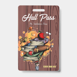 Book Smart Hall Pass Badge ID Badge