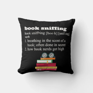 Book Sniffing Throw Pillow