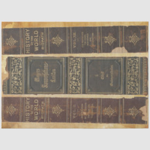 Book Spine Decoupage Paper