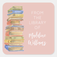 Book Stack From the Library Of Name Bookplate 