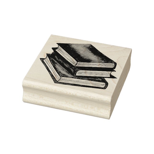 Book Stack Library Reading Literacy Education Rubber Stamp (Stamp)