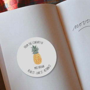 Book stickers, Custom Teacher PINEAPPLE Stickers