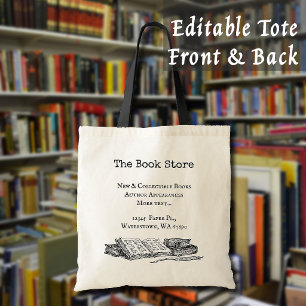 Book Store Old Books Editable Tote Bag