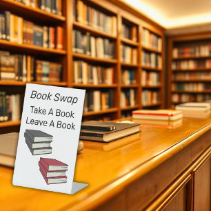 Book Swap Library Pedestal Sign