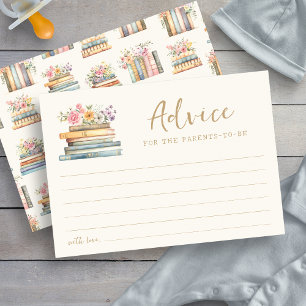 Book Theme Baby Advice Card