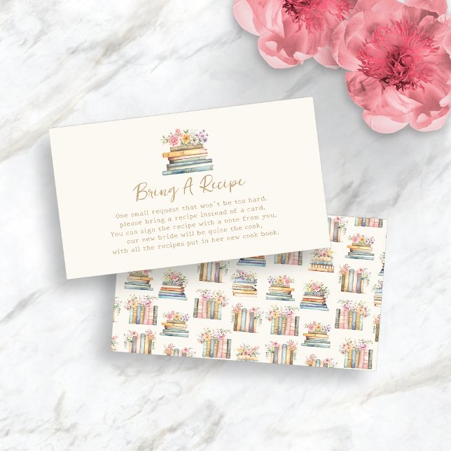 Book Theme Enclosure Card (Bring A Recipe Book Theme Bridal Shower Enclosure Card
)