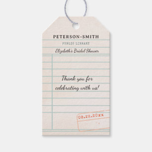 Book Theme Vintage Library  Bookish Bridal Shower Gift Tags