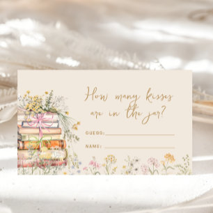 Book Theme Wildflower How Many Kisses Bridal Game Enclosure Card