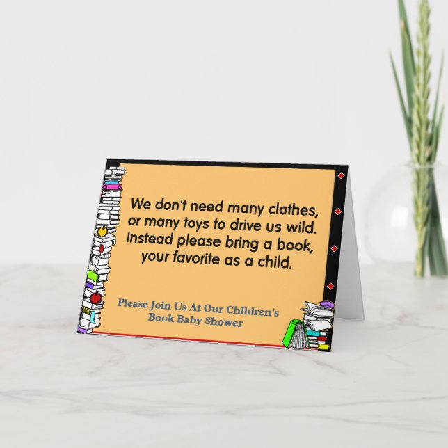 Book Themed Baby Shower Invitation (Front)