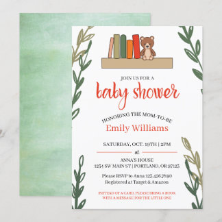 Book Themed Baby Shower Invitation
