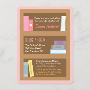 Book Themed Baby Shower Invitations