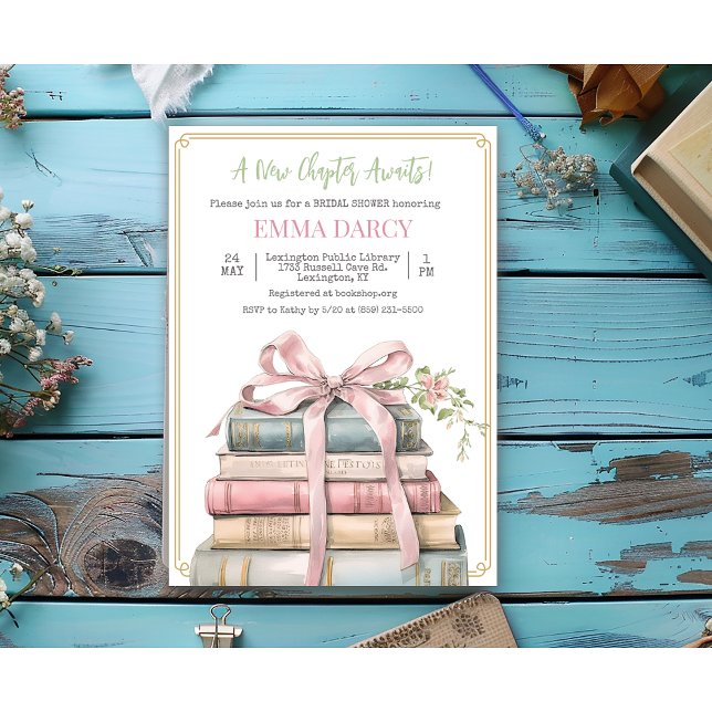 Book Themed Bridal Shower Invitation (Creator Uploaded)