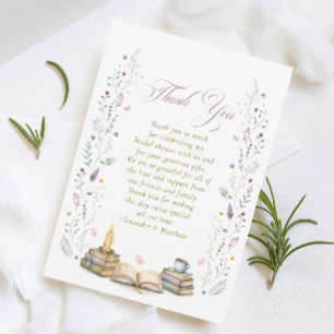 Book themed Bridal Shower Thank You Card