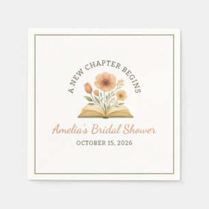 Book Themed Bridal Shower - Watercolor Floral  Napkin