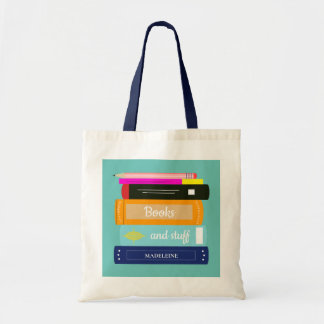Book Themed Personalise Name Tote Bag
