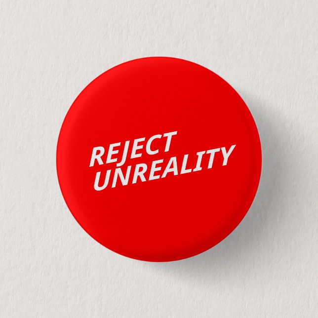 Book Theory Blue: Reject Unreality Button (Front)