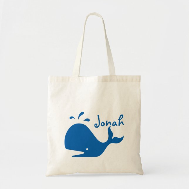 Book Tote Bag Bags Jonah Personalised Jonahs Whale (Front)