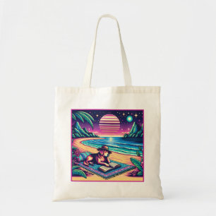 Book Tote Bag Golden Retriever Reading A Book