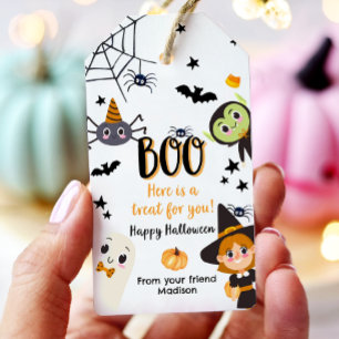 Book Treat For You Happy Halloween Kids Costumes Gift Tags