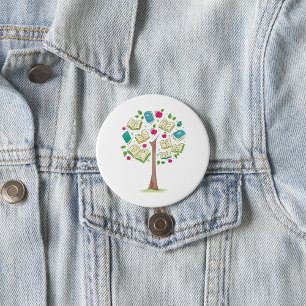 Book Tree  7.5 Cm Round Badge
