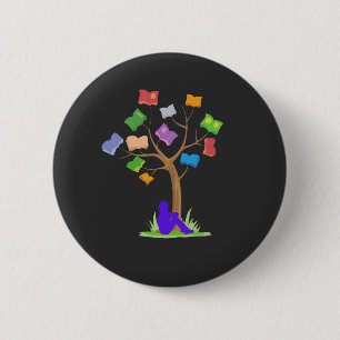 Book Tree- Library  6 Cm Round Badge