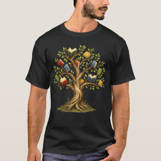 Book Tree of Knowledge Art | Cute Teacher & Book L T-Shirt