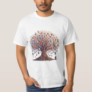 book tree white men T-Shirt
