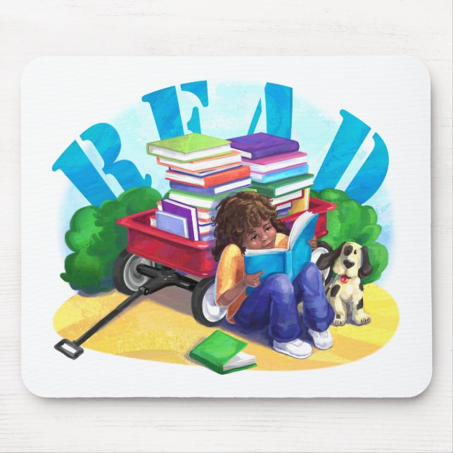 Book Wagon Mouse Pad (Front)
