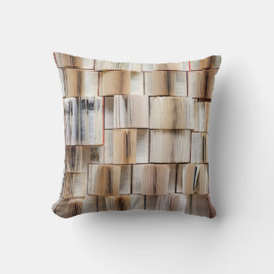 Book wall books wall decorative cushion