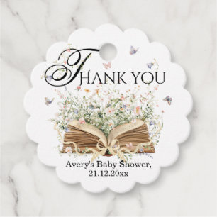 Book Wildflower A New Chapter Begin Baby Shower Favour Tags