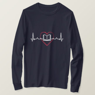 BOOK WITH HEARBEAT LINE T-Shirt