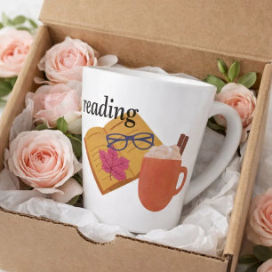 Book withe coffe and glass With autumn leaves  Latte Mug