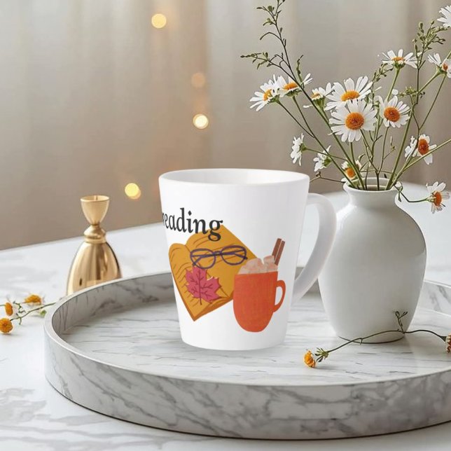 Book withe coffe and glass With autumn leaves  Latte Mug (Creator Uploaded)