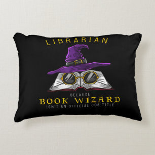 book wizard job title funny librarian sayings decorative cushion