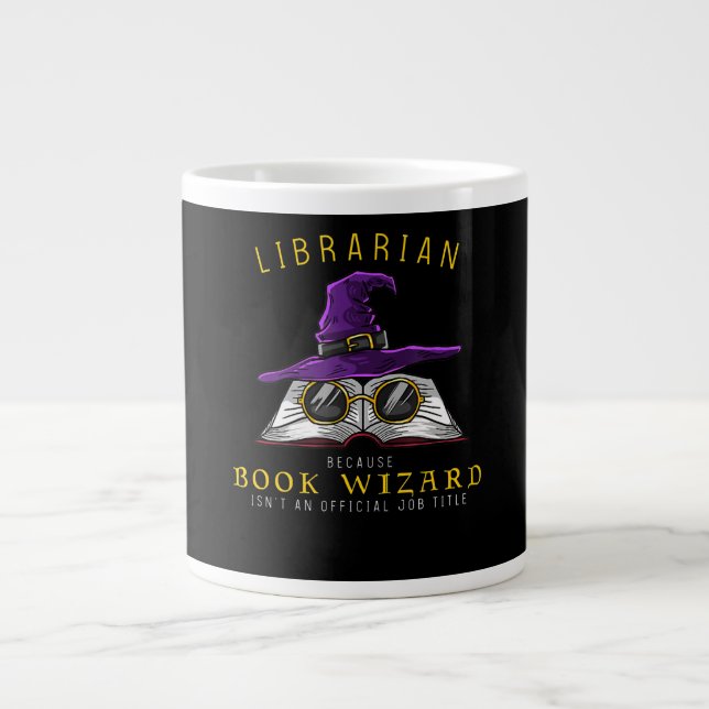 book wizard job title funny librarian sayings large coffee mug (Front)