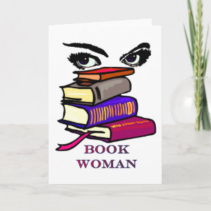 Book Woman Blank Card
