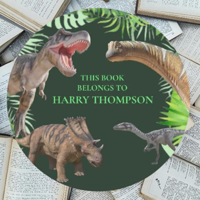 BOOK World Dinosaurs jungle  Classic Round Sticker (Brighten up your belongings—order your sticker today!)