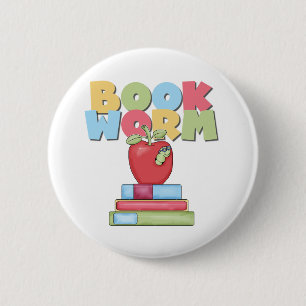 Book Worm 6 Cm Round Badge