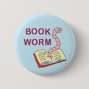 Book worm badge for book lovers avid readers