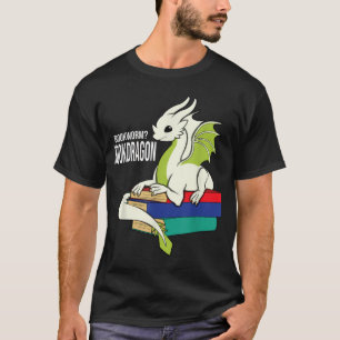 Book Worm Bookworm Dragon Reading Books T-Shirt Co