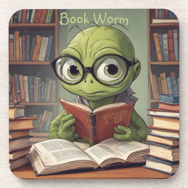 Book Worm Coaster (Front)