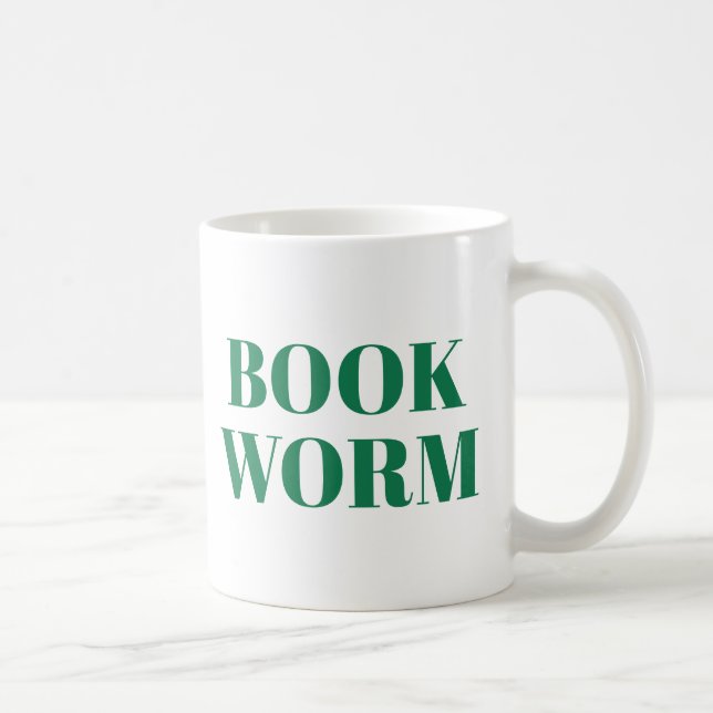 Book Worm Cute Modern Book Lover Mug (Right)