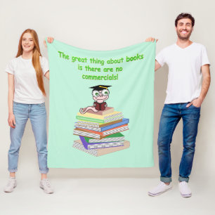 Book Worm Fleece Blanket