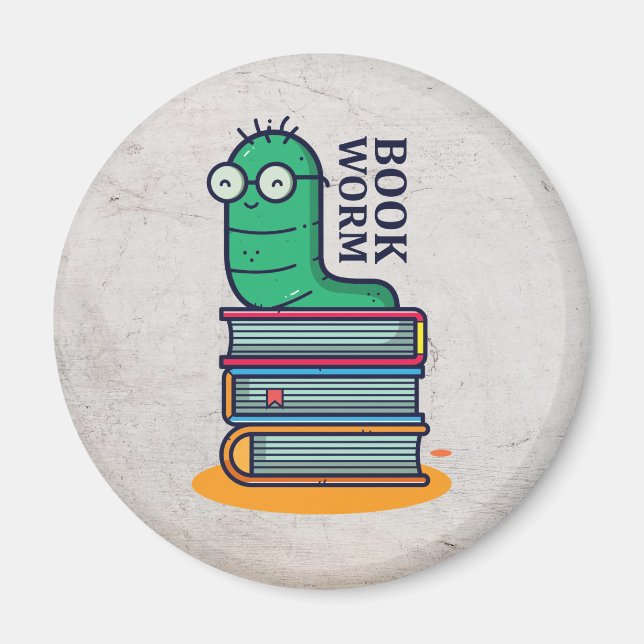Book Worm Magnet (Front)
