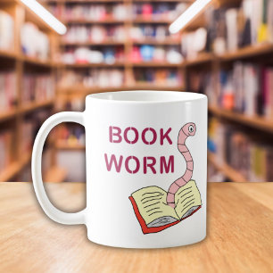 Book worm mug readers drinking cup