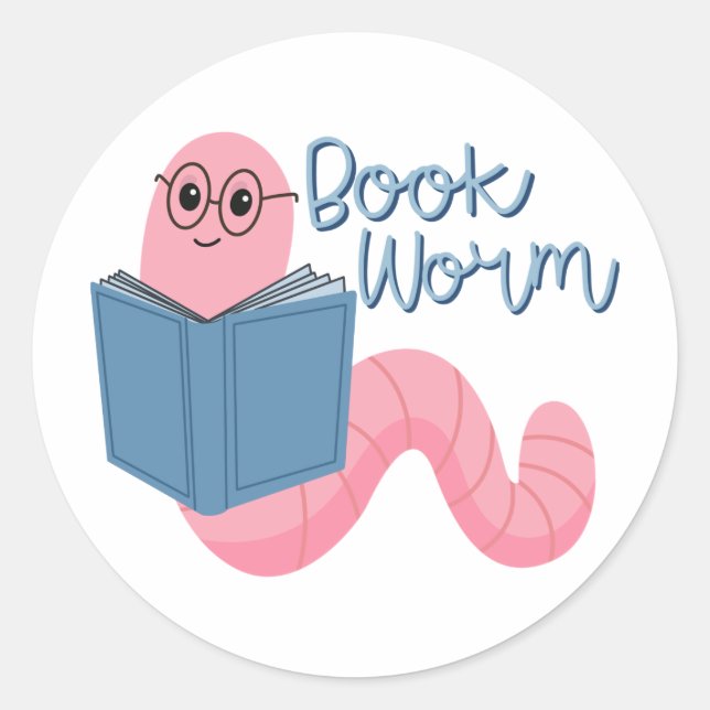 Book Worm Sticker For Kindle Book Lovers (Front)