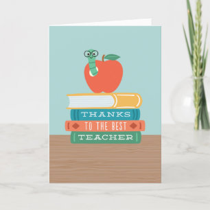 Book Worm Teacher Card